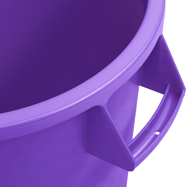 A Carlisle purple plastic bucket with a handle.