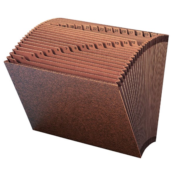 A Smead redrope file folder with 31 pockets and index tabs.