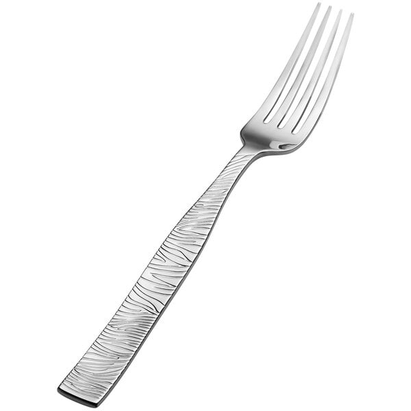 A Bon Chef stainless steel dinner fork with a silver handle.