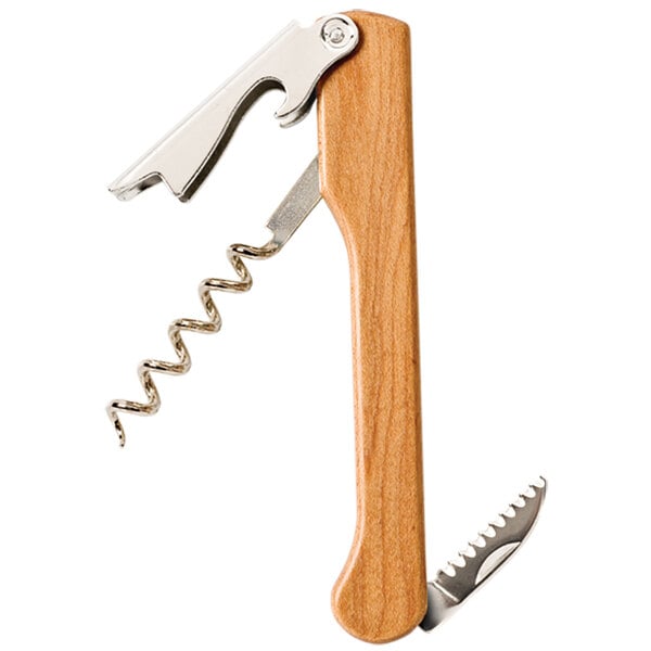 A Franmara Capitano Waiter's Corkscrew with an oak wood handle.