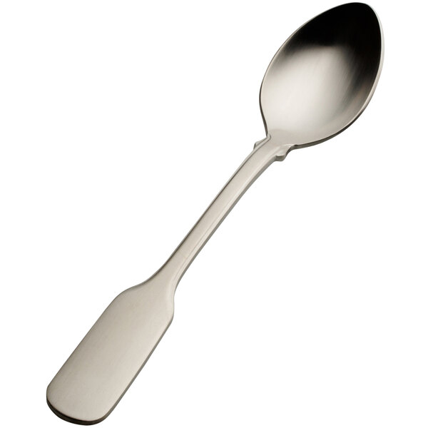 A Bon Chef stainless steel teaspoon with a silver handle and spoon.