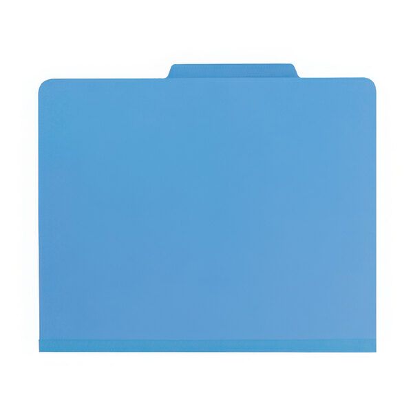 A blue Smead classification file folder.