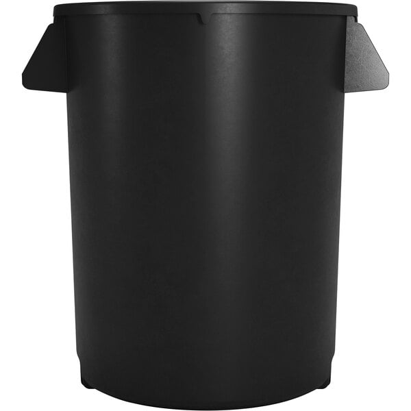 A black Carlisle Bronco trash can with two handles.