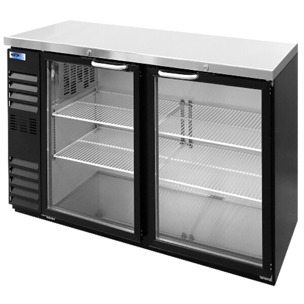 NorLake NLBB60NG 60 1/8" Black Glass Door Narrow Back Bar Refrigerator