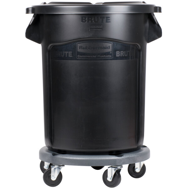 Rubbermaid Brute Gallon Black Executive Round Trash Can With Lid And