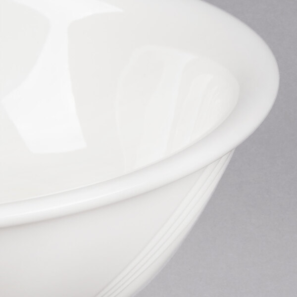 a close up of a white bowl