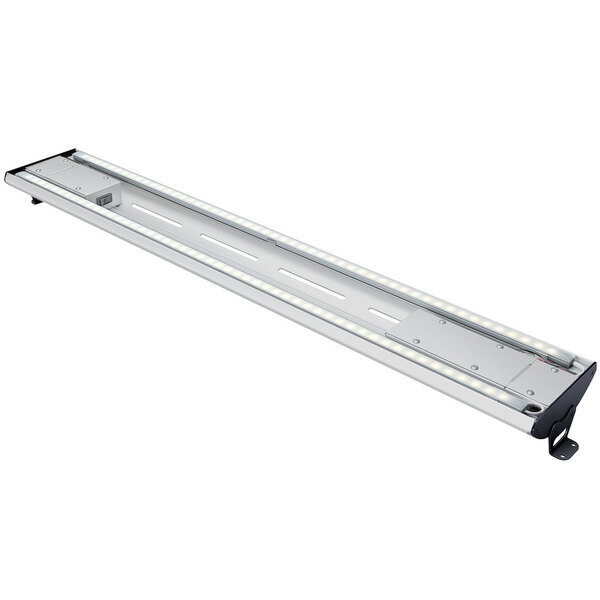 A long rectangular Hatco Glo-Rite display light with a curved front.