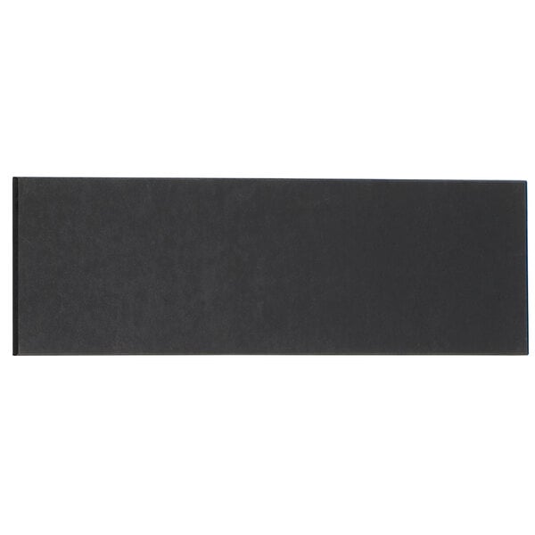 A black rectangular Cal-Mil flat bread serving board.