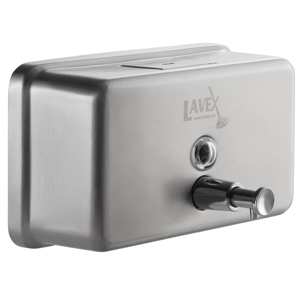 Lavex Janitorial 40 oz. Stainless Steel Surface Mounted Horizontal Soap