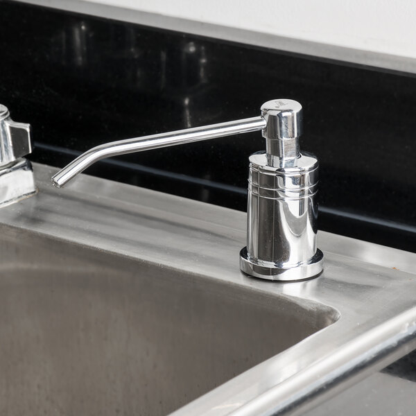 Lavex Janitorial 34 oz. Stainless Steel Under Counter Liquid Soap Dispenser