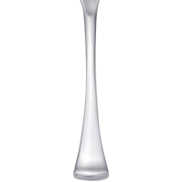A white tall cylindrical container holding 36 Chef & Sommelier stainless steel teaspoons.