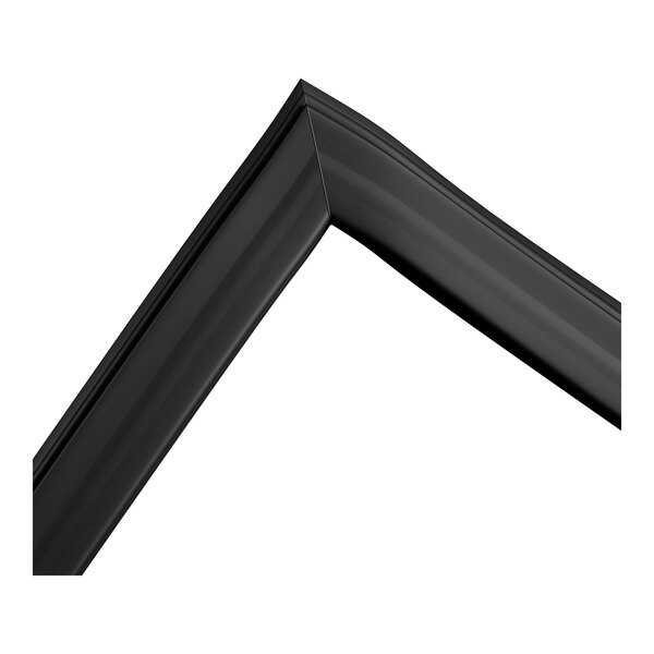 A black door gasket with angled corners, measuring 18 1/2 inches by 54 1/8 inches.