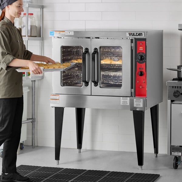 Vulcan VC5ED-11D1 Single Deck Full Size Electric Convection Oven with Legs - 208V, Field Convertible, 12 kW