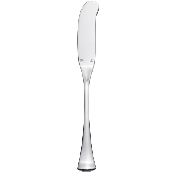 A Chef & Sommelier stainless steel butter spreader with a long blade and long handle.