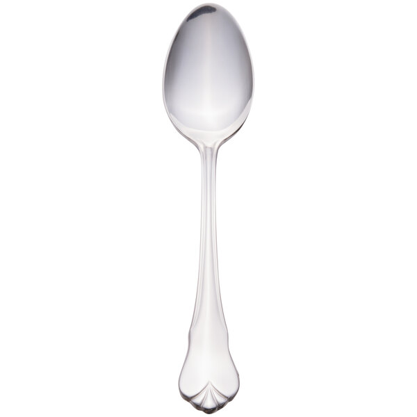 A Libbey stainless steel teaspoon with a white background.