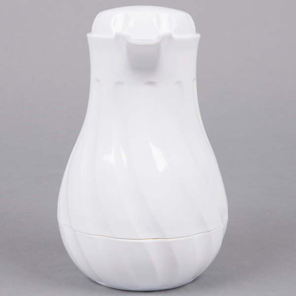 Choice 20 oz. White Swirl Thermal Coffee Carafe / Server