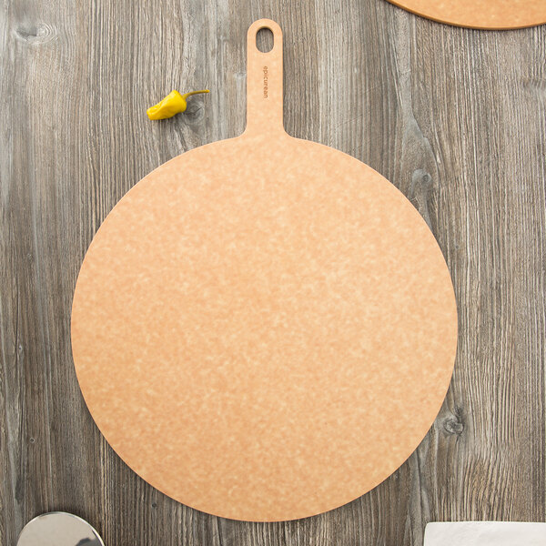 Epicurean 429 211601 Natural 16 Richlite Wood Fiber Round Pizza Epicurean 429 211601 Natural 16 Richlite Wood Fiber Round Pizza Board With Handle