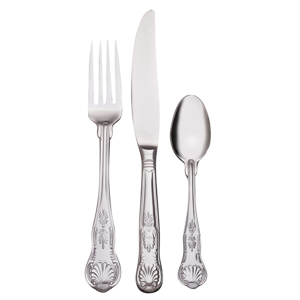 A Libbey stainless steel bread and butter knife with a white handle and black trim.