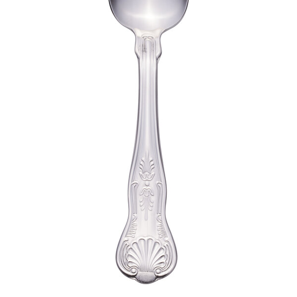 A Libbey stainless steel serving spoon with a handle.