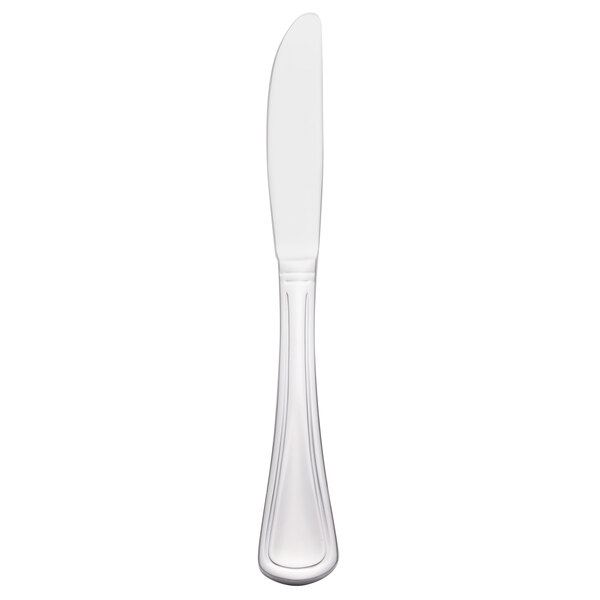 A silver Libbey Masterpiece bread and butter knife with a long blade.