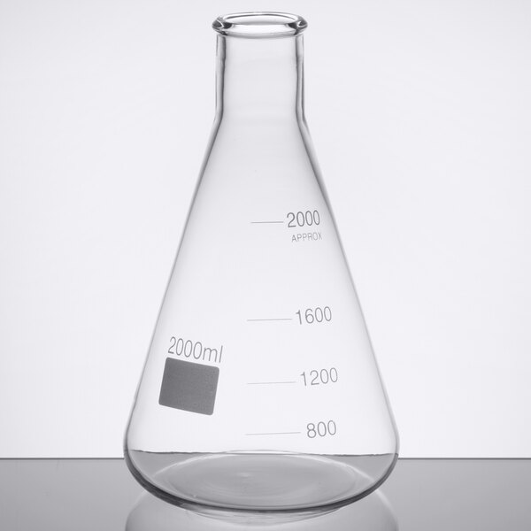 An American Metalcraft Erlenmeyer flask with a label.