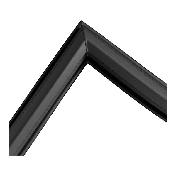 A black door gasket with a right-angle corner, measuring 18 1/16 inches by 32 1/4 inches.