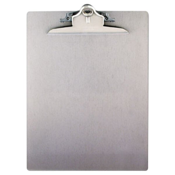 A Saunders recycled aluminum clipboard with a metal clip.