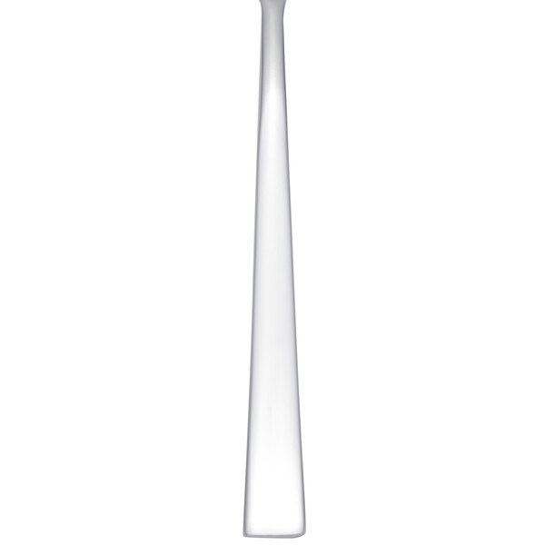 An Arcoroc stainless steel demitasse spoon with a long stem.