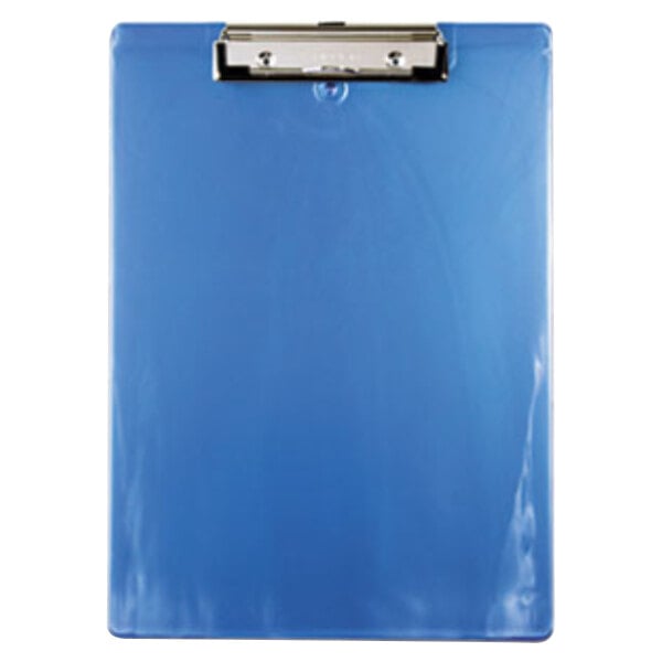 A blue rectangular Saunders clipboard with a clip.