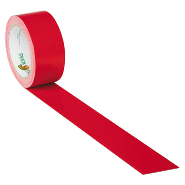 A roll of Duck Tape colored red.