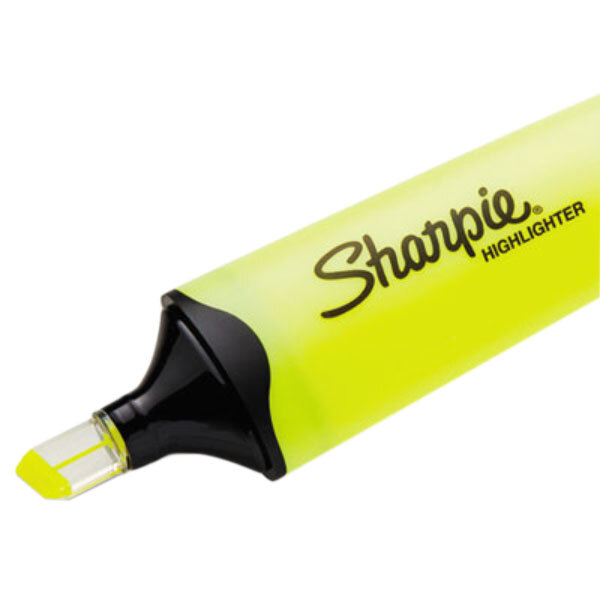 Sharpie 1897847 Fluorescent Yellow Blade Tip Clearview Highlighter 12/Pack