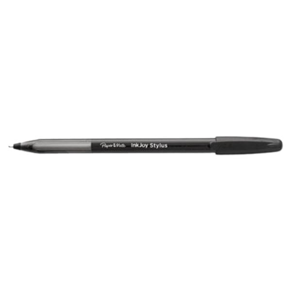 A Paper Mate black ink pen with a black cap.