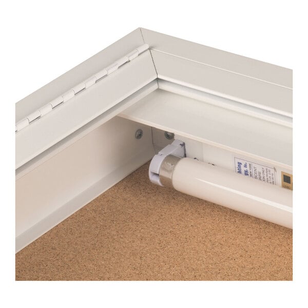 Aarco DCC2418RIW 24" x 18" Enclosed Hinged Locking 1 Door Powder Coated White Finish Indoor Bulletin Board Cabinet