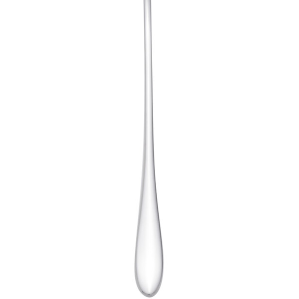A Chef & Sommelier stainless steel iced tea spoon with a long white handle.