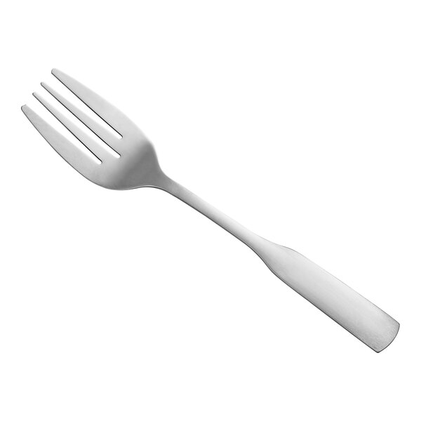 A case of 12 silver Bellwood salad forks with medium length handles.