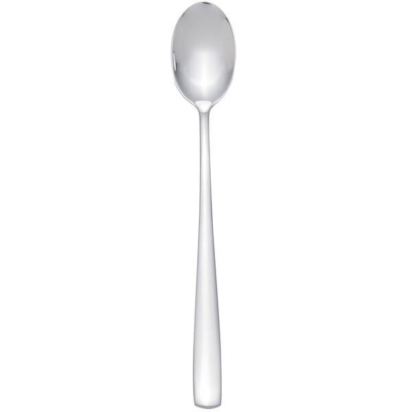 An Arcoroc stainless steel iced tea spoon with a long handle.