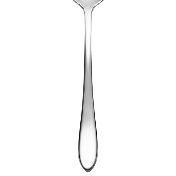 A Chef & Sommelier stainless steel dessert spoon with a heart shaped handle.