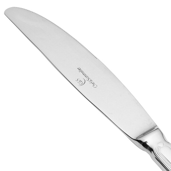 A Chef & Sommelier stainless steel dinner knife with a solid handle.