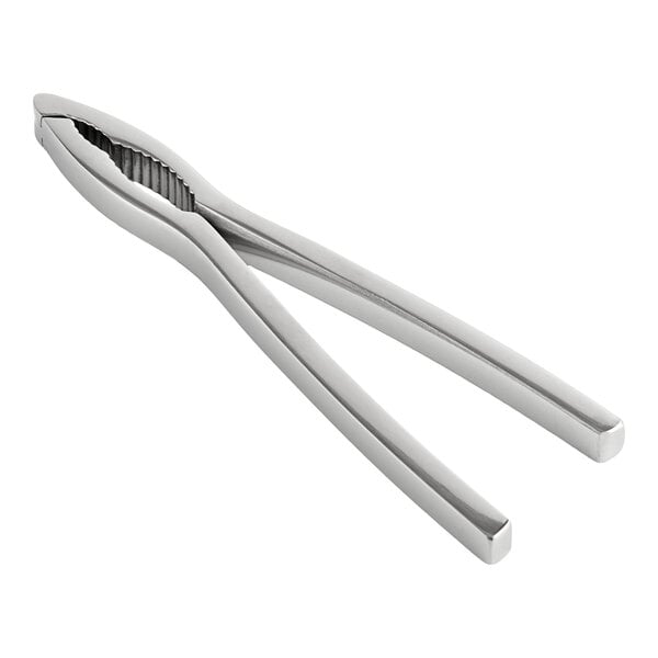 A stainless steel double-jaw heavy-duty lobster cracker.