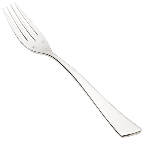 A silver Chef & Sommelier dinner fork with a white handle.