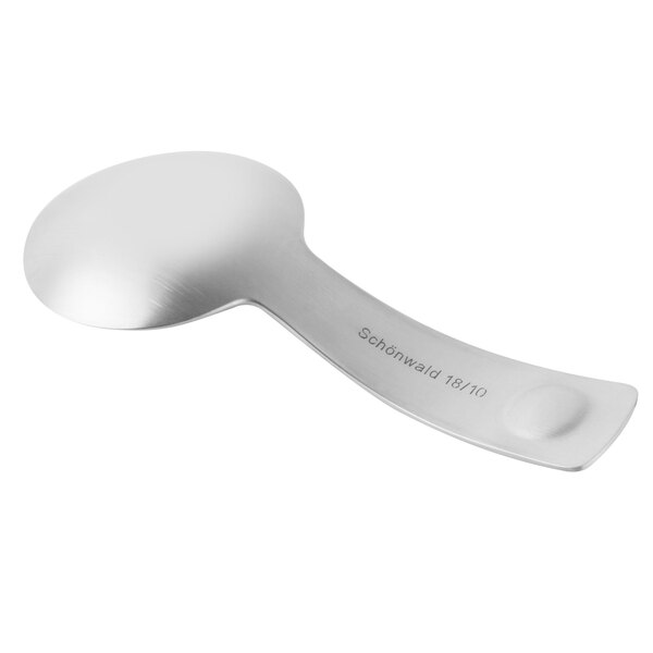 A close-up of a Schonwald tapas spoon with a handle.