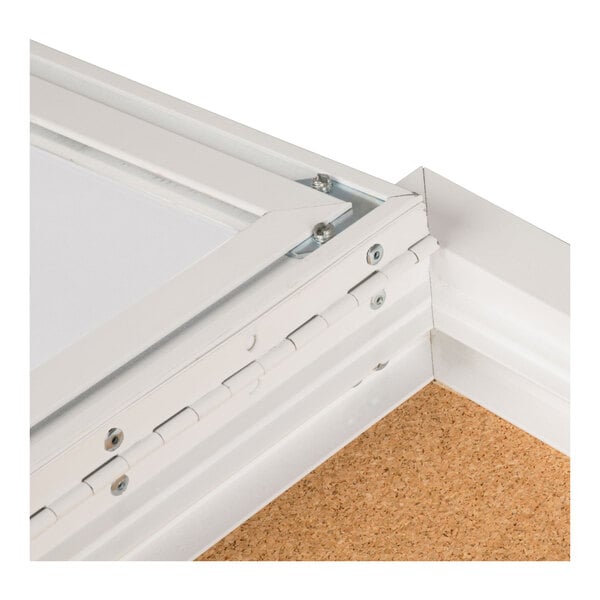 Aarco DCC2418RW 24" x 18" Enclosed Hinged Locking 1 Door Powder Coated White Finish Indoor Bulletin Board Cabinet
