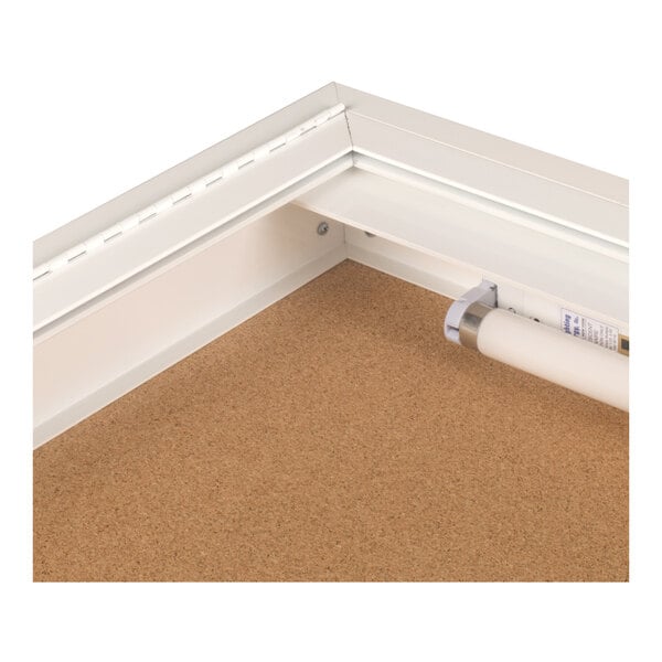 Aarco DCC3636RIW 36" x 36" Enclosed Hinged Locking 1 Door Powder Coated White Finish Indoor Lighted Bulletin Board Cabinet