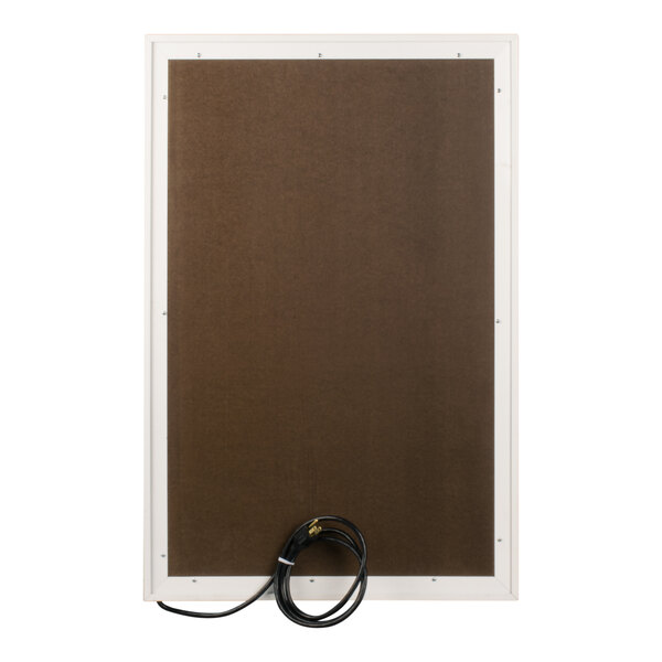 Aarco DCC3624RIW 36" x 24" Enclosed Hinged Locking 1 Door Powder Coated White Finish Indoor Lighted Bulletin Board Cabinet