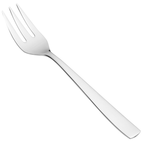 An Arcoroc stainless steel oyster fork with a silver handle.