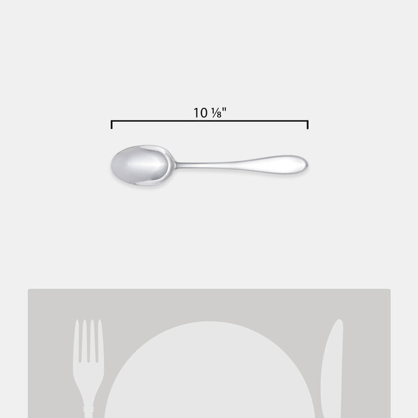 A Chef & Sommelier stainless steel serving spoon with a measuring tape.