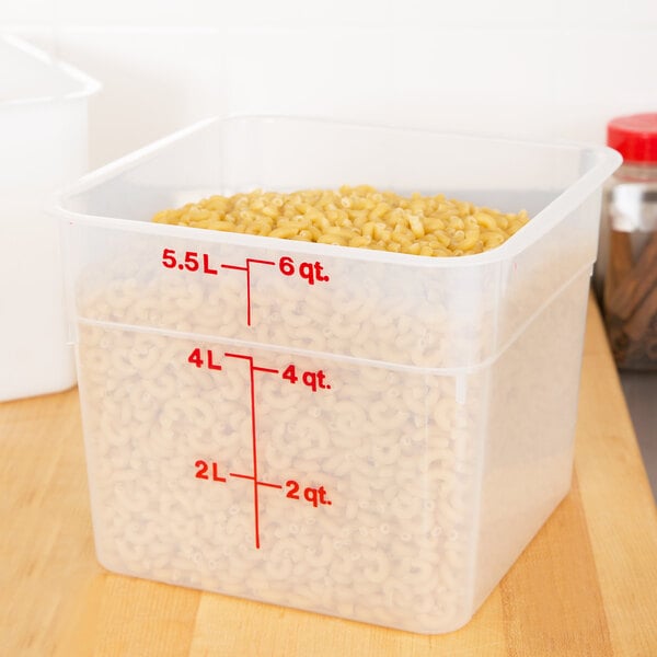 Araven 6.3 qt. Translucent Square Polypropylene Food Storage Container with Airtight Lid