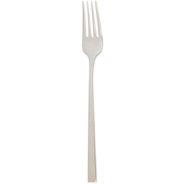 An Arcoroc stainless steel dinner fork with a silver handle.