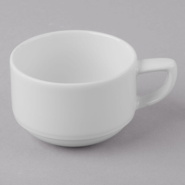 A white Schonwald espresso cup with a handle.