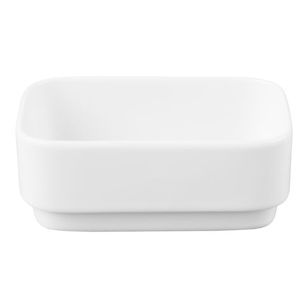 Schonwald 9197901 Avanti Gusto 4 1/2" x 2 7/8" Continental White Porcelain Sugar Packet Holder - 12/Case